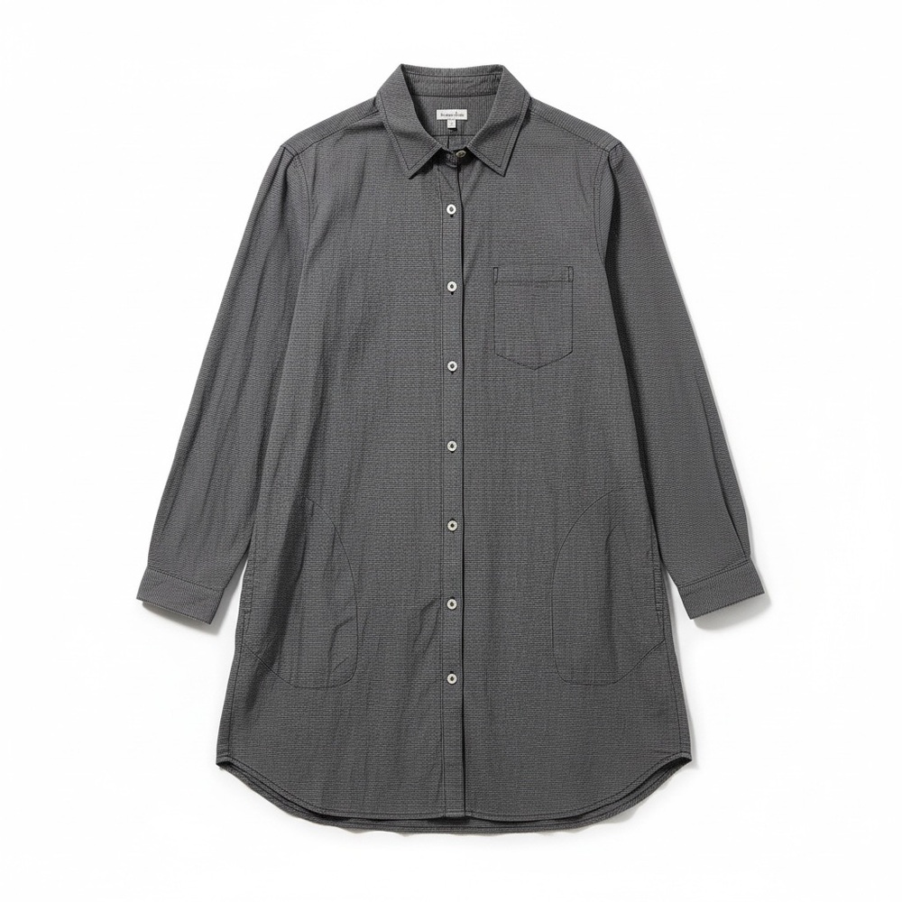 Steven Alan Shirt Dress Blue Cotton Button Front Pockets Collared Small